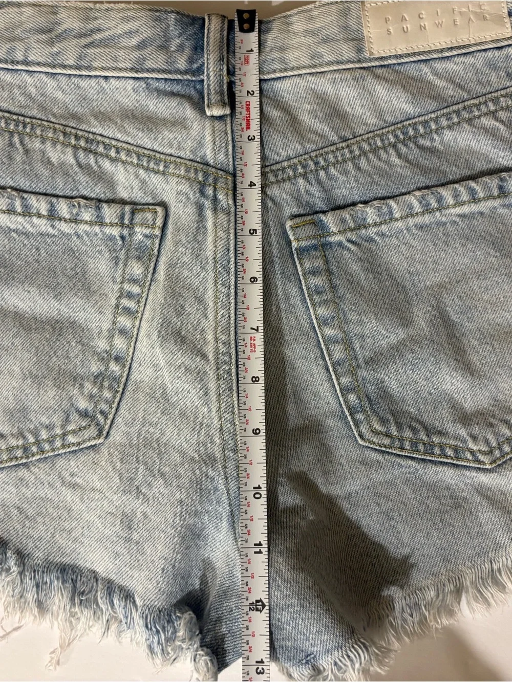 PacSun Women's High Rise Festival Light Wash Denim Cut Off Shorts 26 Button